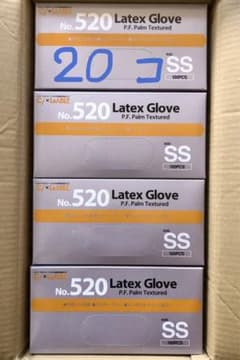 使い捨て　ゴム手袋　ラテックスグローブ　 サイズSS 100枚×20箱のサムネイル