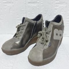 ルコライン 25cm 厚底スニーカー スタッズ サイドジップ グレー