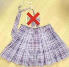 ゆ*ん様 プリーツスカート チェック ネクタイ 紫 コスプレ 制服のサムネイル