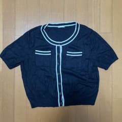 GU 半袖 カーディガン ネイビー ホワイトのサムネイル