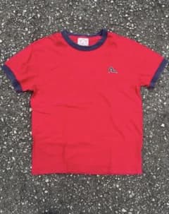 EVISU Tシャツ レッド ロゴ刺繍 リンガーのサムネイル