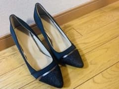 【今夜限り】黒 スエードパンプスのサムネイル