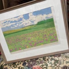 シルクスクリーン 花の丘 A.P. 版画 本間武男 サインあり - メルカリ