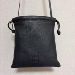 IACUCCI イアクッチ 巾着ショルダーバッグ レザー グレー ミニバッグ