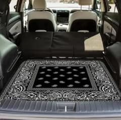 フロア トランク マット ペイズリー 車内 ローライダー アメ車 USDM 黒 