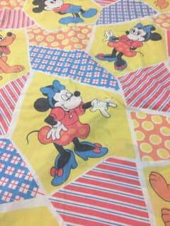 ミッキー  ミニー　パッチワーク柄　ビンテージ  シーツのサムネイル