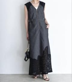 新品　今季　eimee law エイミーロウ　レーストリムデニムワンピースのサムネイル
