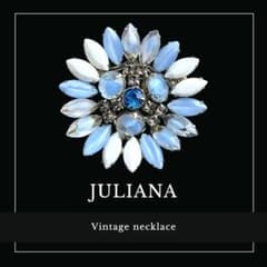 レアデザイン☆JULIANA☆バミューダブルー＆エメラルドのボタニカルブローチ レアデザイン☆JULIANA☆バミューダブルー＆エメラルドの