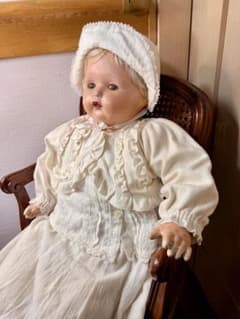 マーちゃん 様❤️大きな古い赤ちゃん？子ども？❤️アンティークドール　ビンテージ アンティークドール 赤ちゃんのお人形 アメリカ 73cm コンポジション