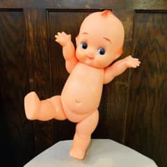 昭和レトロ キューピー人形 ソフビ 緑 羽 - メルカリ