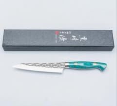 黒崎優　閃光　sg2 ペティナイフ　130mm 青緑トルコハンドル 黒崎優 閃光 sg2 ペティナイフ 130mm 青緑トルコハンドル - メルカリ
