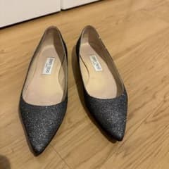 JIMMY CHOO グリッター フラットパンプスのサムネイル