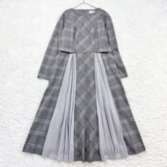 未使用級✨ ローズティアラ チェック柄 プリーツ ロングワンピース 長袖 40 未使用級✨ ローズティアラ チェック柄 プリーツ ロング