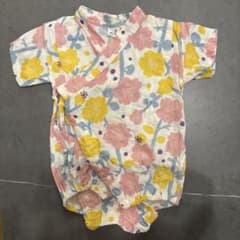 ベビー甚平 ロンパース 花柄 70cm 綿100%のサムネイル