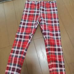 キッズ チェック柄 裏起毛 ロングパンツのサムネイル