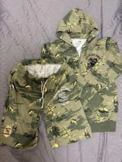 STUSSY ジップアップパーカー　ハーフパンツ　セットアップ Lのサムネイル