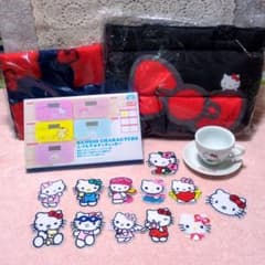 ハローキティ カップ&ソーサー トートバッグ ワッペン 体重計