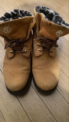 Timberland イエローブーツ レオパード ヒョウ柄 7Wのサムネイル