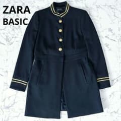 ZARA BASIC 金ボタン ナポレオンコート M 紺 ネイビー - メルカリ