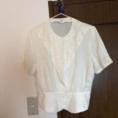 MARULINNE 刺繍ブラウス 半袖 ホワイトのサムネイル
