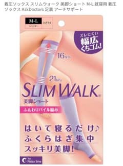 SLIM WALK 着圧ソックス M-L 　ショート　新品未使用　試着のみ　美品のサムネイル