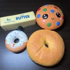 スクイーズ 4点セット バター クッキー ドーナツ ベーグルのサムネイル