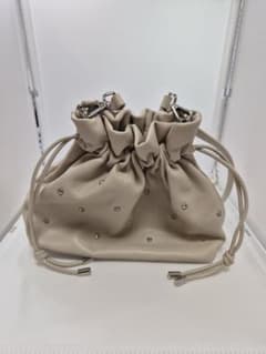【未使用】オリエンタルトラフィック ビジュー巾着バッグ BA-258 ベージュのサムネイル