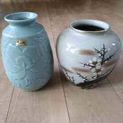 寿か焼 花瓶 2点セット 陶器 フラワーベース - メルカリ