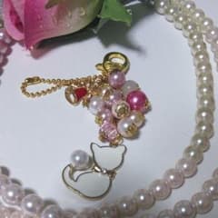 ❥白猫❥猫日和❥ベル❥パール❥バッグチャーム❥ボールチェーンのサムネイル