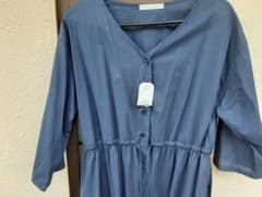 7分袖ロングブラウス【ネイビー】のサムネイル
