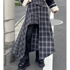 ロングチェックスカート　スリットスカートのサムネイル