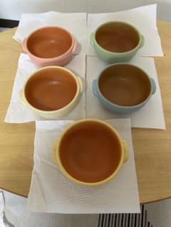 【未使用】美濃焼 耳付き 耐熱スープボウル 5個セット グラタン皿のサムネイル