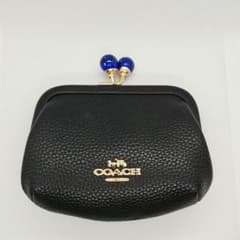 新品未使用 COACH キスロック がま口 コインケース ブラック C2132