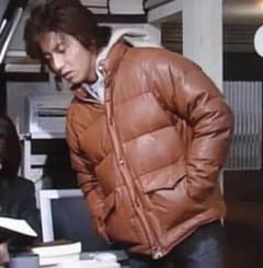 青山限定キムタクAPE初期シープスキンレザーダウンジャケットHERO