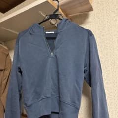 GU ハーフジップ パーカー ブルー Sのサムネイル