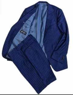 極美品　DORMEUIL メンズビジネススーツ　美光沢　ネイビーのサムネイル