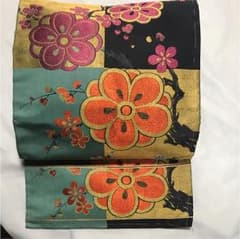 アンティーク 刺繍 正絹名古屋帯 梅柄のサムネイル
