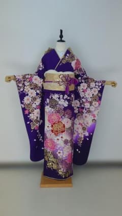 お振袖 5点セット 紫 金彩 Lサイズ 正絹 美品 - メルカリ