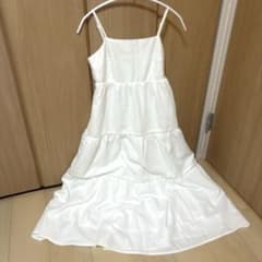 ホワイト キャミワンピース ロング丈　XSのサムネイル
