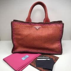 希少 PRADA プラダ マドラス カナパ 山羊革 トートバッグ ギャラン 