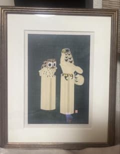 フクロウとタカ フクロウとタカの版画 A4サイズ - メルカリ