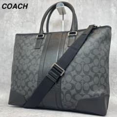 極美品✨】 コーチ 2way トートバッグ ショルダー シグネクチャー 黒 