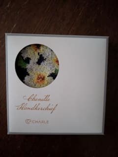 CHARLE シェニールハンカチ 花柄 25×25cmのサムネイル
