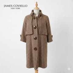 JAMES COVIELLO ヘリンボーン ケープコート アンゴラ カシミヤ - メルカリ