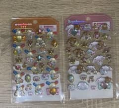 サンリオ 金箔ぷっくりシール ウサハナ&シュガーバニーズ2個セット