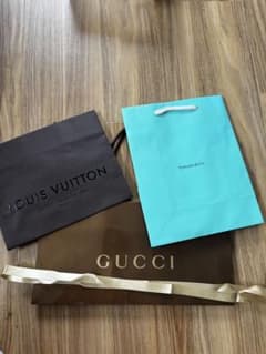 LOUIS VUITTON GUCCI Tiffany ショップ袋セットのサムネイル