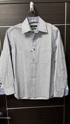 【クリーニング済】men's melrose 長袖シャツ ストライプ　サイズ2のサムネイル