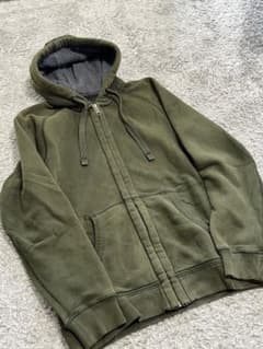 Eddie Bauer ジップアップパーカー オリーブ Mサイズ 古着 フェードのサムネイル