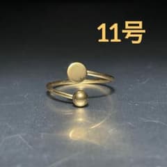 ヴィンテージ　ファッションリング　ゴールド　11号　オープンリング　個性的