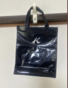 Kitamura 키타무라 에나멜 토트 백 K 로고 네이비